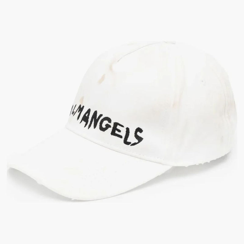 Palm Angels Miami roztrhaná logo čepice bílá
