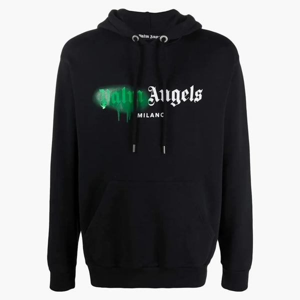 Palm Angels Milano Sprayed Logo Hoodie Black