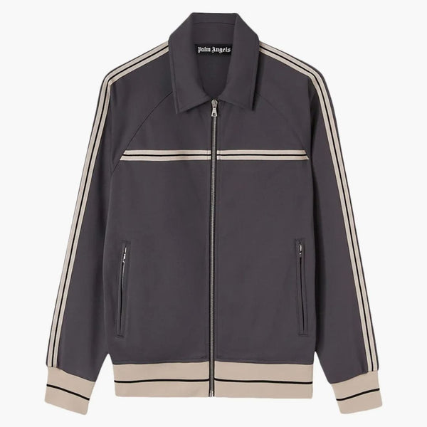 Palm Angels Mini Tape Track Jacket tmavě šedá/off bílá