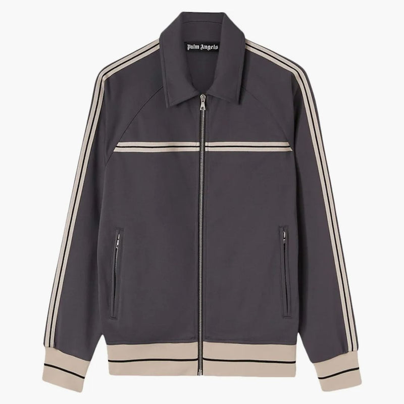 Palm Angels Mini Tape Track Jacket tmavě šedá/off bílá