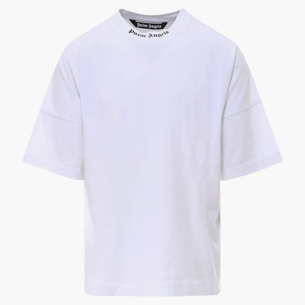 Palm Angels Mock Neck Logo Oversized T-shirt White/black Ss22
