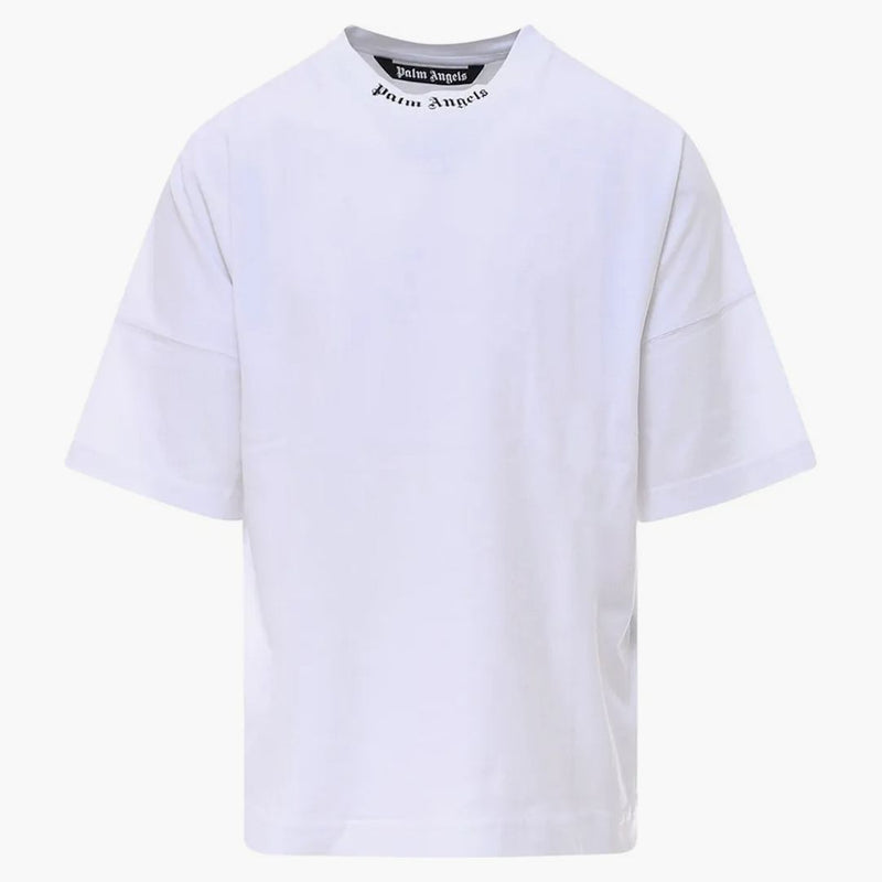Palm Angels Mock Neck Logo Oversized T-shirt White/black Ss22