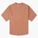 Palm Angels Mock Neck Logo T-shirt Tan/white