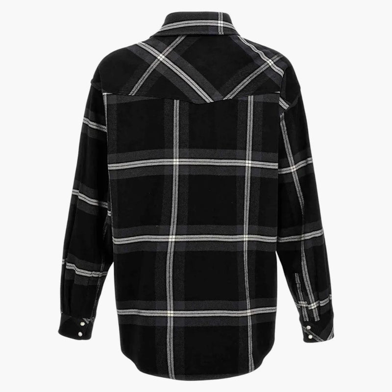 Palm Angels Monogram Check Overshirt Black