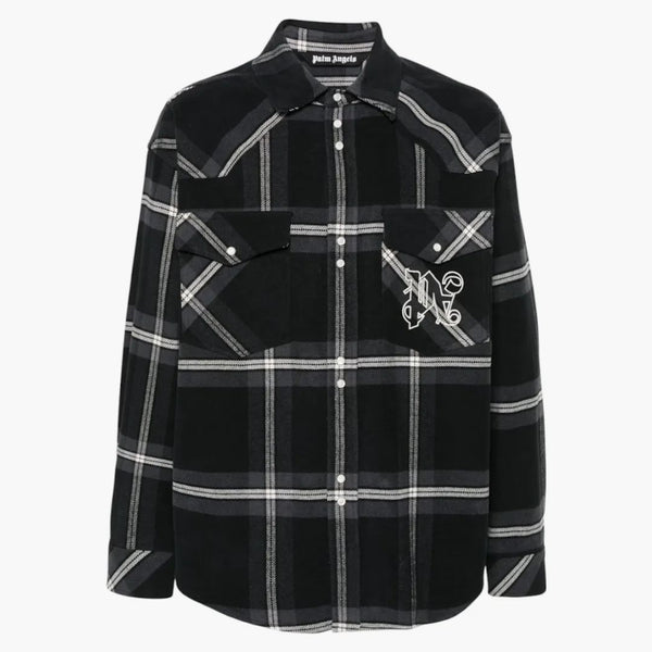 Palm Angels Monogram Check Overhirt Black