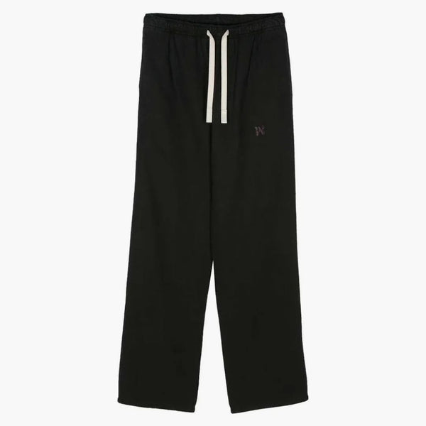 Palm Angels Monogram-Embroidered rovné kalhoty černé