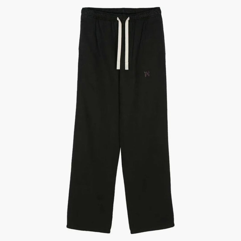 Palm Angels Monogram-Embroidered rovné kalhoty černé