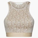 Palm Angels Monogram Jacquard Knit Bra Beige