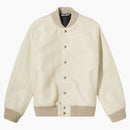 Palm Angels Monogram Leather Bomber Jacket Beige