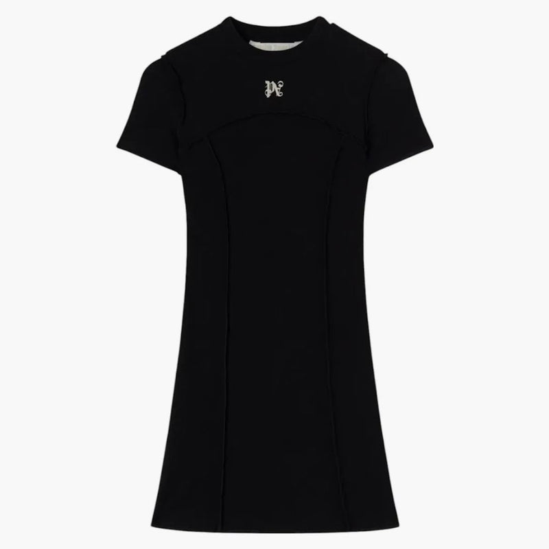 Palm Angels Monogram Mini Dress Black