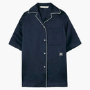 Palm Angels Monogram Sattin Bowling Shirt Black