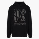 Palm Angels Monogram Statement Logo Hoodie Black
