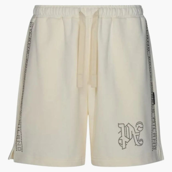 Palm Angels Monogram Stud Sweatshorts White