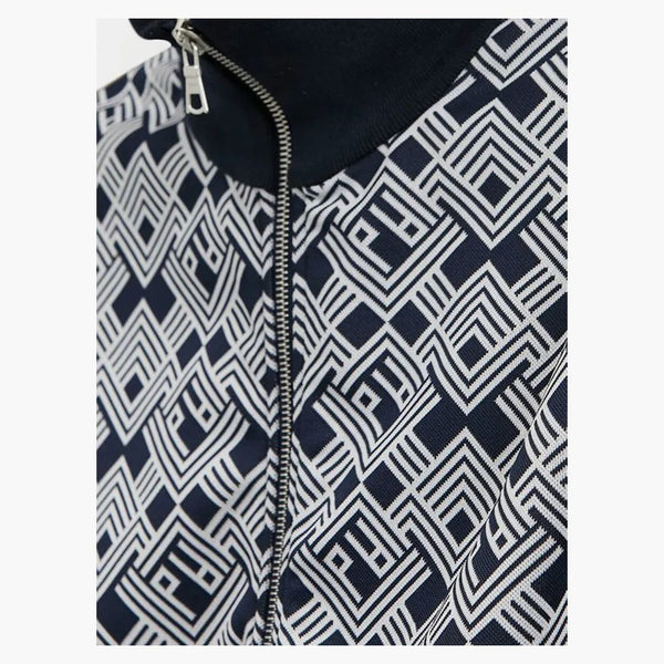 Palm Angels Monogram Track Jacket Navy Blue/Off White