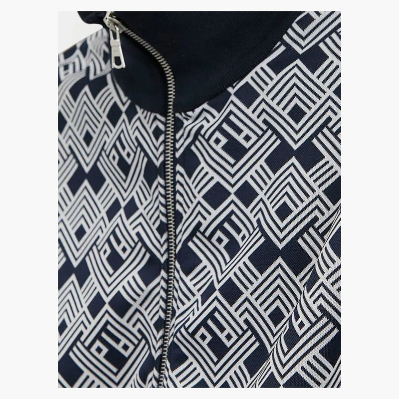 Palm Angels Monogram Track Jacket Navy Blue/Off White