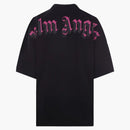 Palm Angels överdimensionerad dubbel logotyp T-shirt svart