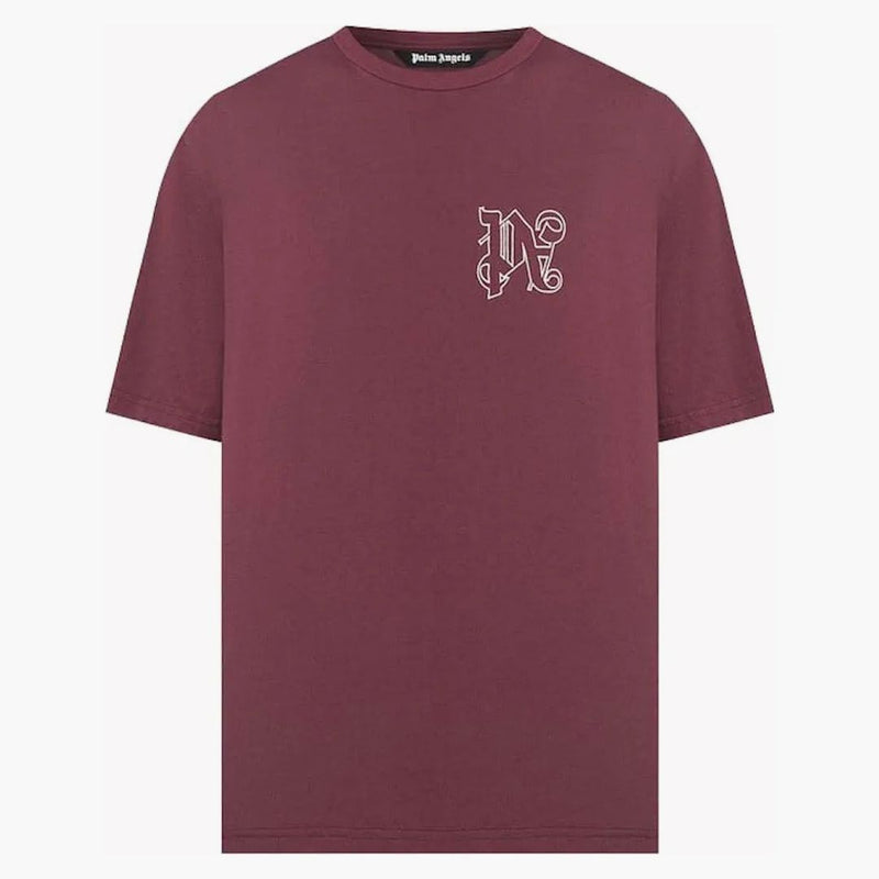 Palm Angels PA LOGO Camiseta Borgoña