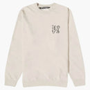 Palm Angels PA Monogram Lino Crewneck Beige
