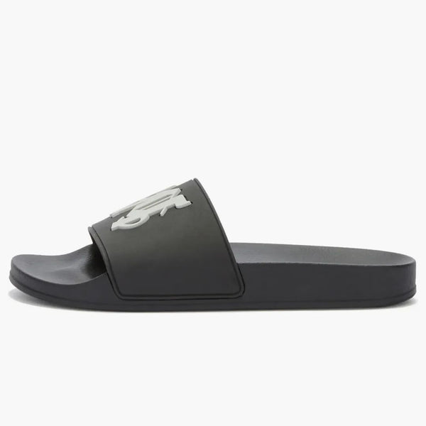 Palm Angels PA Monogram Pool Slides Black Light Grey