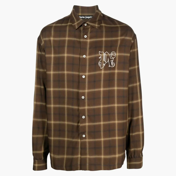 Palm Angels PA Monogramová košile hnědá