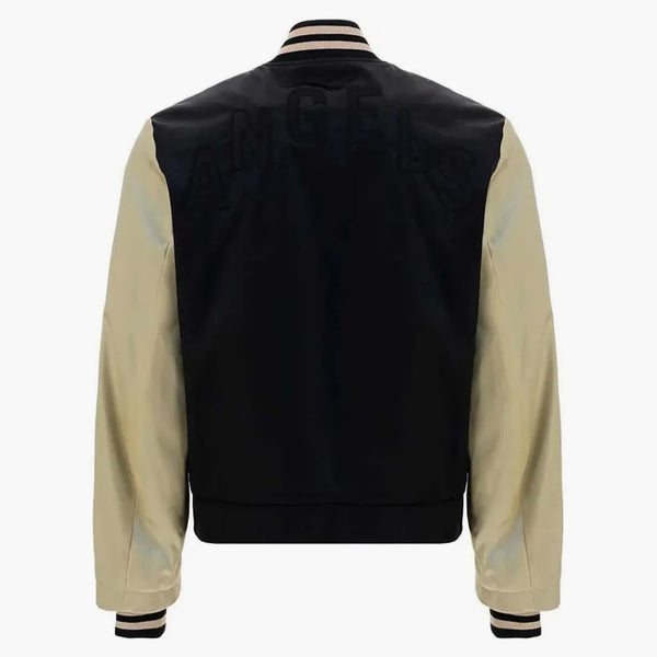 Palm Angels Pxp Logo Patch Zipped Bomber Jacket Black
