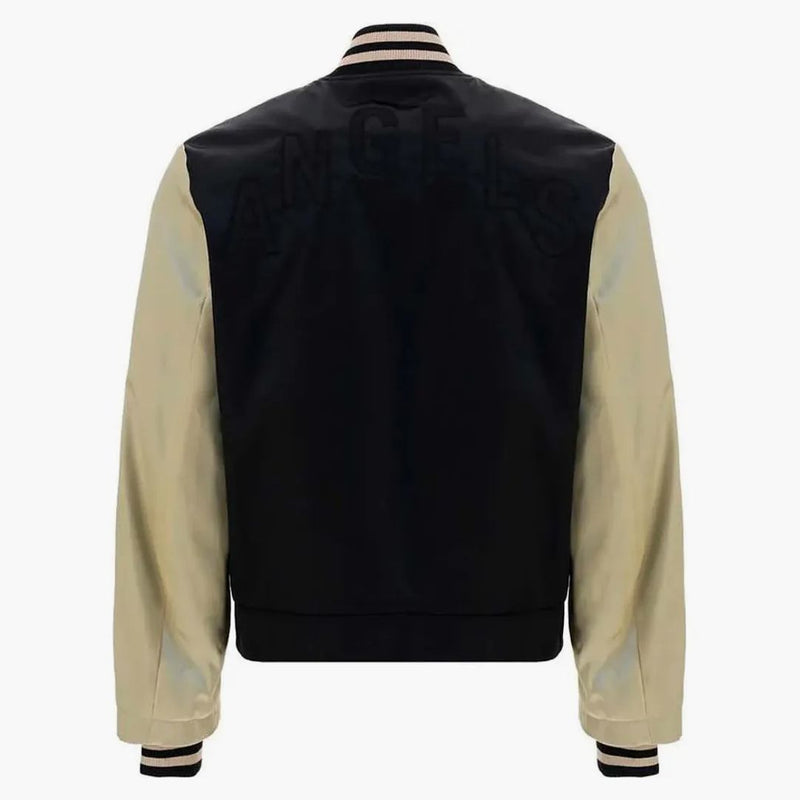 Palm Angels Pxp Logo Patch Zipped Bomber Jacket Black