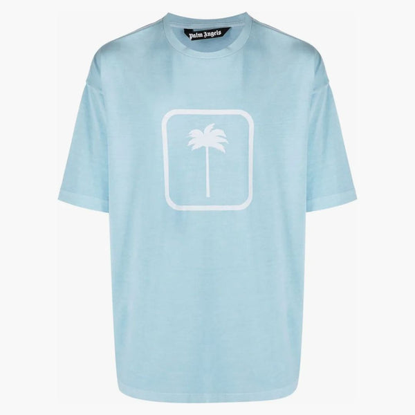 Palm Angels PXP TONAL PALMOM TISK TIRGIRKY TURKOISE Bílé