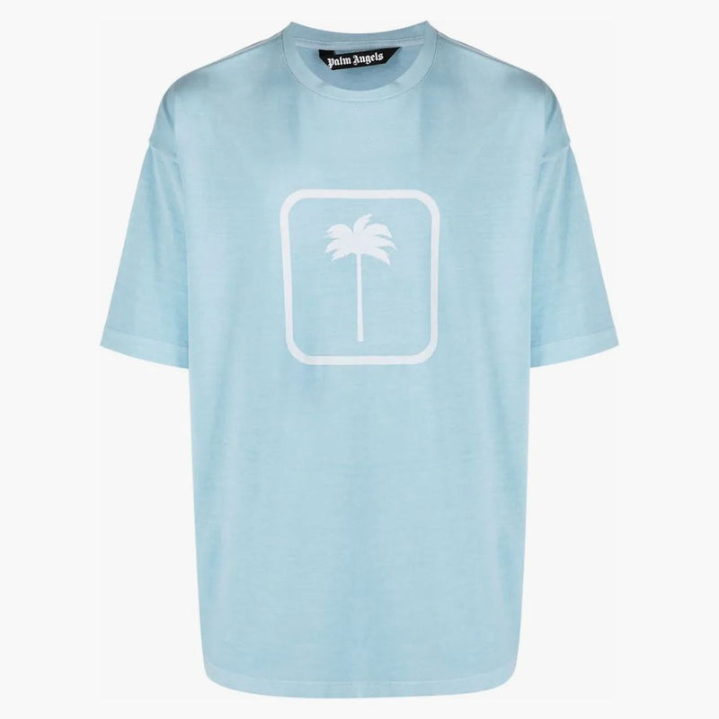 Palm Angels PXP TONAL PALMOM TISK TIRGIRKY TURKOISE Bílé