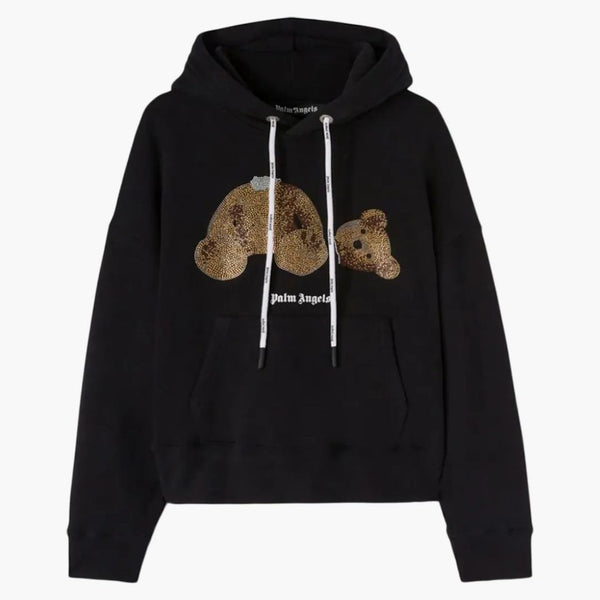Palm Angels PA flitry Bear Hoodie Black/Gold
