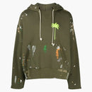 Palm Angels Paint Palm Tree Sweatshirt Green