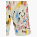 Palm Angels målade college sweatshorts vita