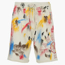 Palm Angels målade college sweatshorts vita