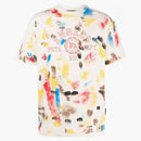 Palm Angels Painted College T-Shirt Off White/Red