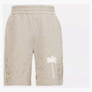 Palm Angels Paint-Splatter Logo Shorts Grey
