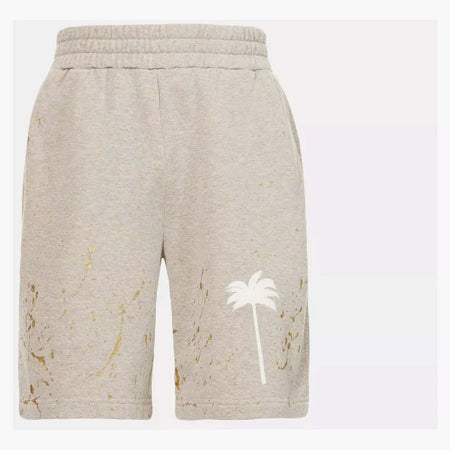 Palm Angels Pintura Splatter Logo Shorts Gray