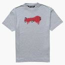 Palm Angels Paint-Splatter Logo T-shirt Gray/Red