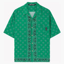 Palm Angels Paisley Bowling Shirt Green