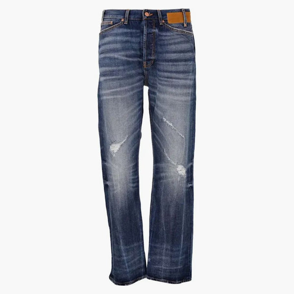 Palm Angels Palm Logo Straight Fit Jeans Blue