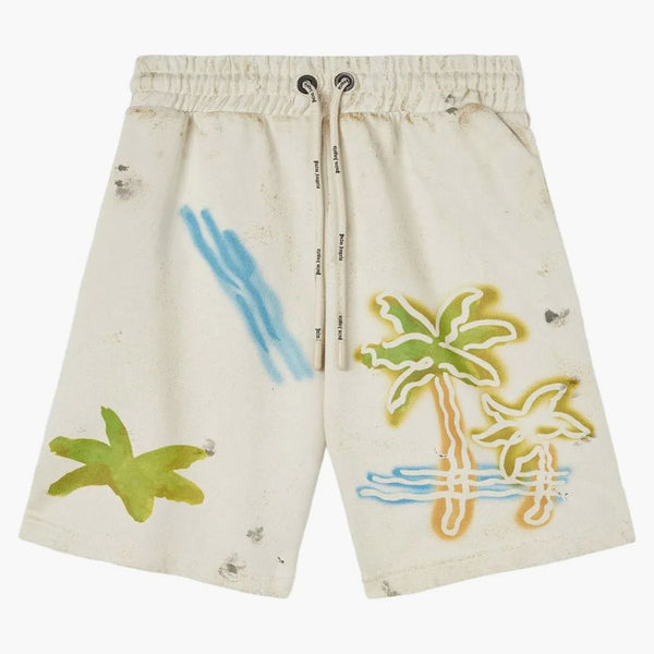 Palm Angels Palm Neon Sweat Shorts off-White/Multi