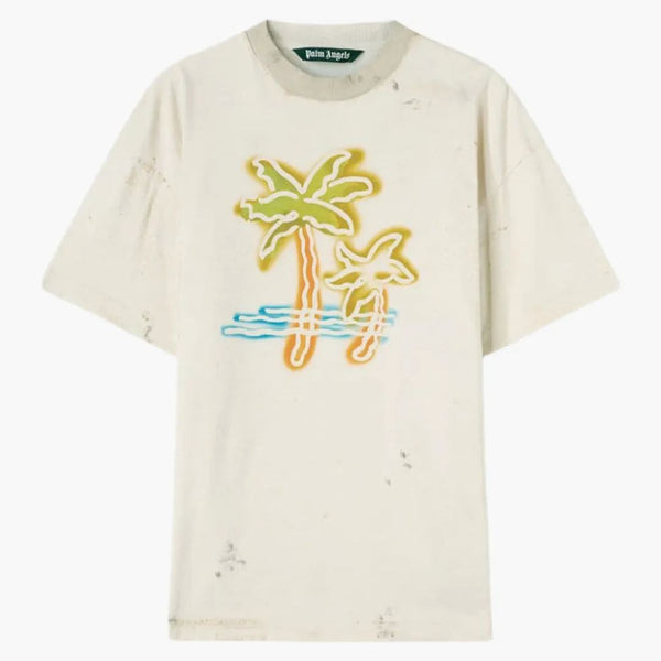 Palm Angels Palm Neon T-shirt Off White/multicolor