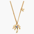 Palm Angels Palm Rhinestone Necklace Gold