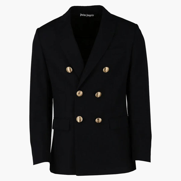 Palm Angels Palm Tree-embroidered Blazer Navy/blue