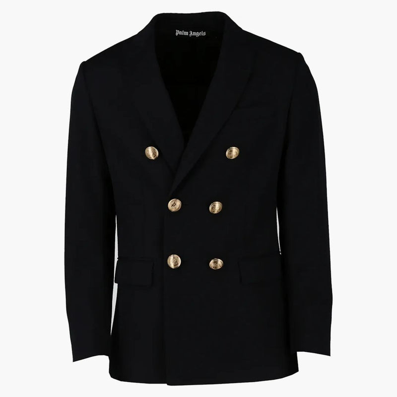 Palm Angels Palm Tree-embroidered Blazer Navy/blue