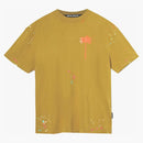 Palm Angels Palm Treema malované tričko hnědé/oranžové