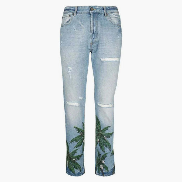 Palm Angels Palms Logo Jeans Blue