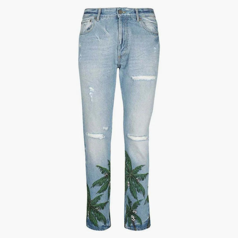 Palm Angels Palms Logo Jeans Blue