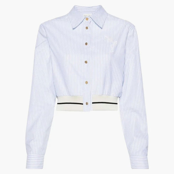 Palm Angels Palms Stripes Crop Shirt Blue