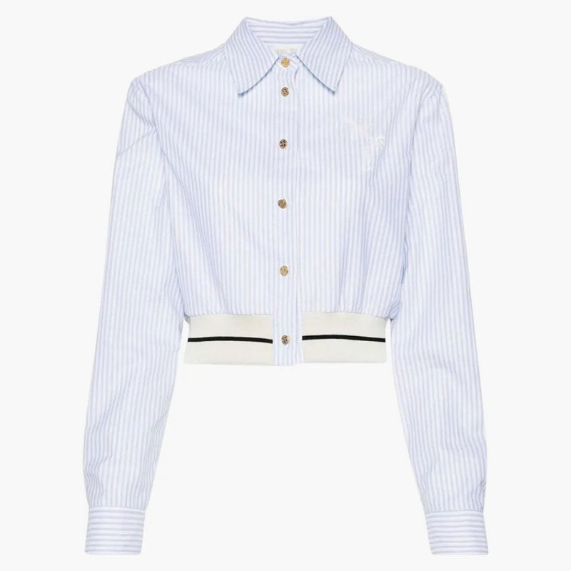 Palm Angels Palms Stripes Crop Shirt Blue