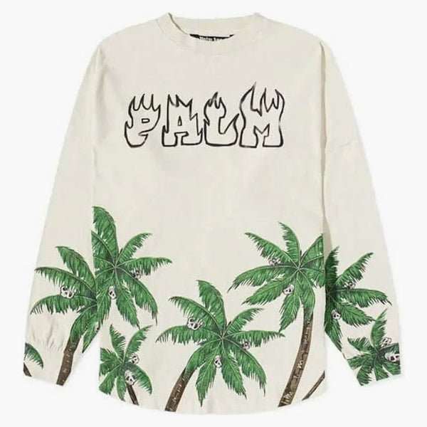 Palm Angels Palms and Skull Longsleeve White/Green