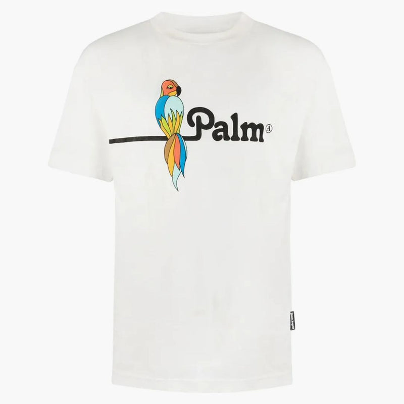 Tričko Logo Palm Angels Parrot White/Black/Multi